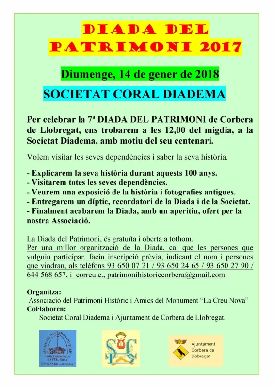 7ª Diada del Patrimoni: Societat Diadema Corberenca - 14/01/2018 